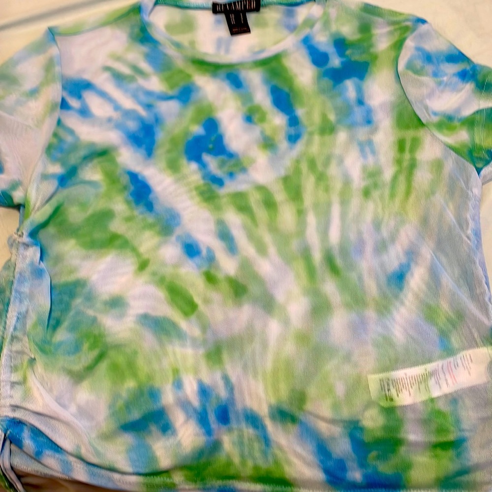 It is a mesh tie dye top